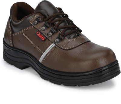 Ozarro Steel Toe Leather Safety Shoe(Brown, S1, Size 6)