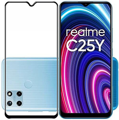 LIKEDESIGN Edge To Edge Tempered Glass for Realme C25Y(Pack of 1)