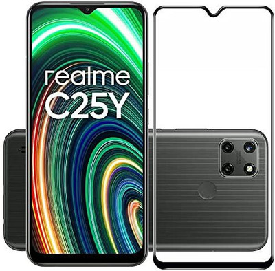 welldesign Edge To Edge Tempered Glass for Realme C25y, Realme C25Y(Pack of 1)