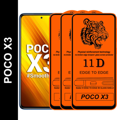 Rofix star Edge To Edge Tempered Glass for POCO X3(Pack of 3)