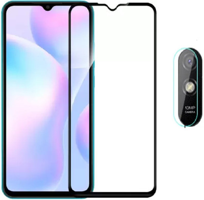 ISAAK Edge To Edge Tempered Glass for Redmi 9a Edge to Edge, Full Glue, 11D Tempered Glass & Camera Lens Protector (Combo Pack)(Pack of 2)