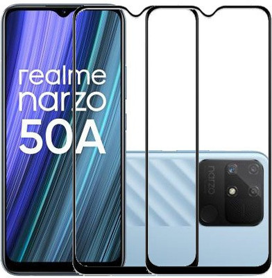 ECMERED Edge To Edge Tempered Glass for Realme Narzo 50A(Pack of 2)