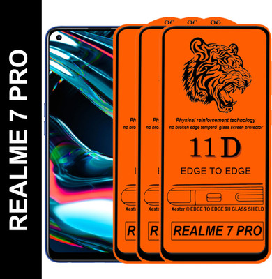 Xester Edge To Edge Tempered Glass for REALME 7 PRO(Pack of 3)