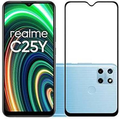 welldesign Edge To Edge Tempered Glass for Realme C25y, Realme C25Y(Pack of 1)