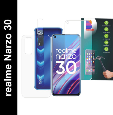 DESIBUZZ Front and Back Screen Guard for Realme Narzo 30, Camera Lens(Pack of 3)