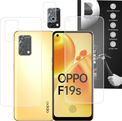 DESIBUZZ Front and Back Screen Guard for OPPO F19s, OPPO F19s Camera Lens Protector(Pack of 3)