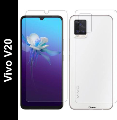 RAJFINCORP Front and Back Tempered Glass for Vivo V20(Pack of 2)