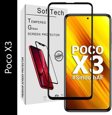 SoftTech Tempered Glass Guard for Poco X3(Pack of 1)