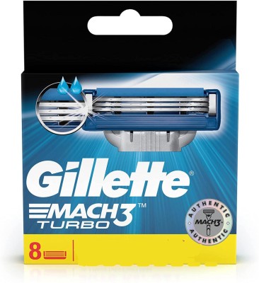 Gillette mach3 turbo shaving blades pack of 8