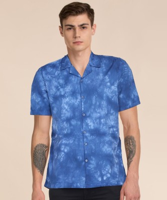 SINGLE by Ranbir Kapoor Men Dyed/Ombre Casual Blue Shirt