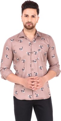 SayeshaG Men Printed Casual Pink Shirt