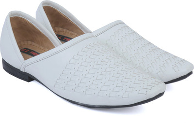 G L Trend Casual Juttis Nagra Mojaris Shoe for Men Jutis For Men(White , 10)