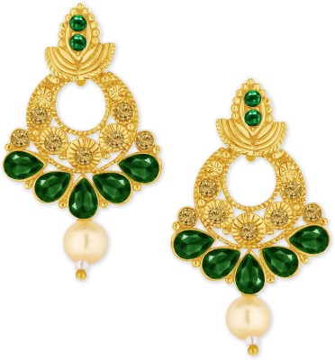 SPARGZ Spargz Traditional Tops Alloy Daily Wear Gold Plated Synthetic Stone Earring For Women Diamond Alloy Stud Earring