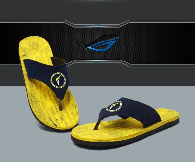 Frenzofooton Men Flip Flops(Yellow , 6)