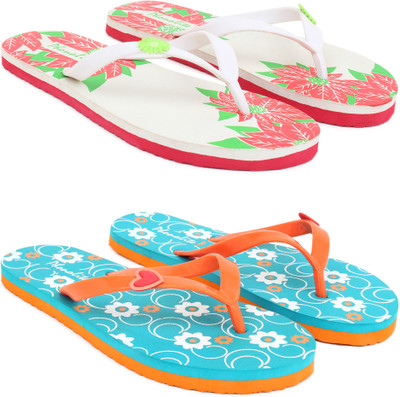 Phonolite Womens Casual Comfort Stylish Trending Combo Slippers (Pack Of 2) Flip Flops  (Multicolor 7) For Rs. 180 @ 77 %