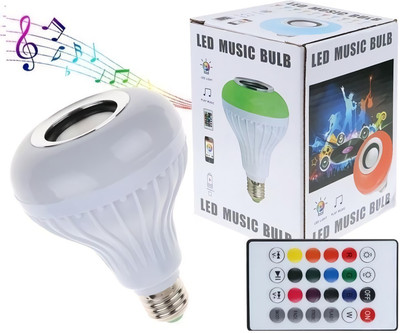 Musify Latest Music Light Bulb, 12W B22 LED Light Bulb With Bluetooth Speaker RGB Self Changing Color Lamp Built In Audio Speaker Powerful Bass High Quality Smart Speaker Wireless Speaker 9 W Bluetooth Speaker(White, Stereo Channel)
