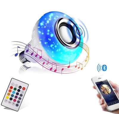 Musify Hot Selling LED RGB Bluetooth Speaker Bulb Wireless Music Playing Light Lamp With Remote Controller Light Changing Bulb Led Night Bulb With MP3 Bluetooth Speaker Smart Speaker 9 W Bluetooth Speaker(White, Stereo Channel)