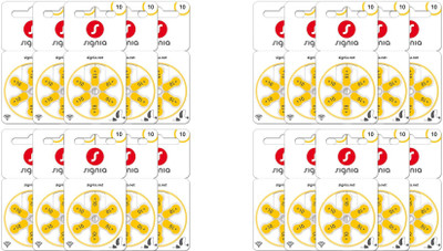 Signia Hearing Aid Battery 10- 120 Batteries 10966597- Hear.com Stethoscope Case(Yellow)
