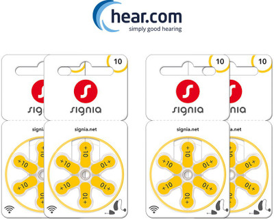 Signia Hearing Aid Battery 10- Pack of 24 Batteries 10966597- Hear.com Stethoscope Case(Yellow)
