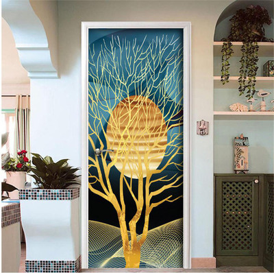 BPDESIGNSOLUTION 76.2 cm Door Sticker Wallpaper Self Adhesive Sticker(Pack of 1)