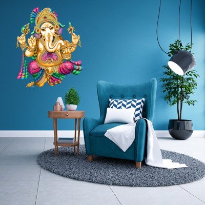 AH Decals 299 cm ganesha wall sticker Self Adhesive Sticker(Pack of 1)