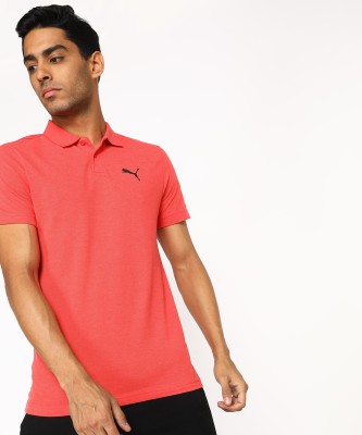 PUMA Solid Men Polo Neck Red T-Shirt