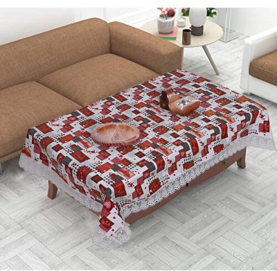 GYT Printed 4 Seater Table Cover(Red, PVC)