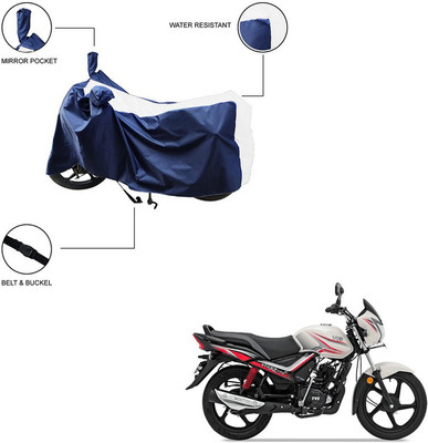Mdstar Waterproof Two Wheeler Cover for TVS(Star City Plus, White)