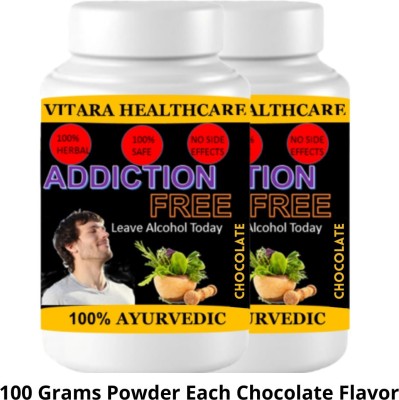 Vitara Healthcare Addiction Free Alcohol - Chocolate Flavor - 100 gm Powder (Pack Of 2)(2 x 100 g)