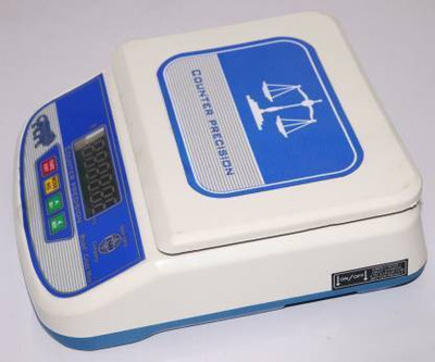 Morvi MACHINE WITH 6V BATTERY 30KG TO 1GM Weighing Scale(White, Blue)