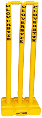 CLOVERBYTE Plastic Yellow Cricket Stump Set Full Size(Yellow)