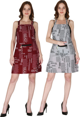 SWITCHON Polyester Apron - Free Size(Maroon, Light Blue, Pack of 2)