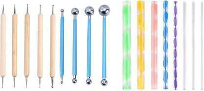 Sabahz Trading 17 Piece Ball and Wood Dotting and Mandala Tool Combo Set (Multicolour)