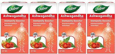 Dabur Ashwagandha Tablets (Pack Of 4)(Pack of 4, 60 Tablets)