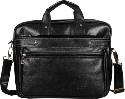 Unistar US 3102 PU Leather Laptop Messenger Bag 15.6 Inch Office Shoulder Bag for Men and Women Waterproof Messenger Bag(Black, 15 L)