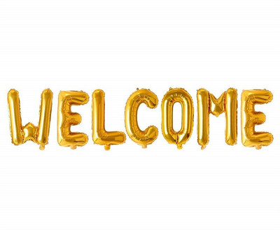 Events Framer Solid Welcome Letter Party Decoration Balloon(Gold, Pack of 1)