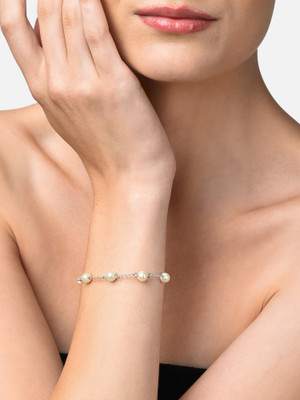 80% OFF on ZAVERI PEARLS Alloy Pearl Silver Bracelet on Flipkart