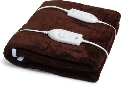 Expressions Solid Double Electric Blanket for  Mild Winter(Polyester, Brown)