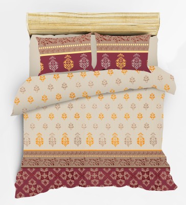ACHIR Printed Single Comforter for  Mild Winter(Cotton, Maroon, Beige)