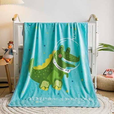 Koochie-Koo Animal Crib Fleece Blanket for  Mild Winter(Fur, Blue)