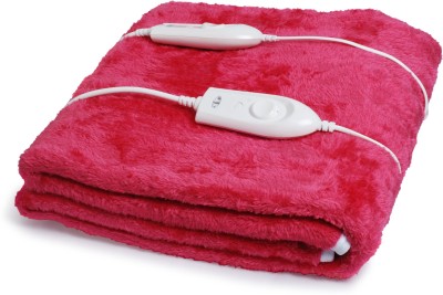 Expressions Solid Double Electric Blanket for  Heavy Winter(Polyester, Pink)