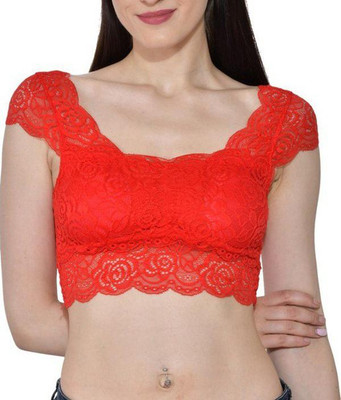 ChiYa ChiYa Women Beautiful Stretchable Blouse Tank Crop Top Women Bralette Lightly Padded Bra(Red)