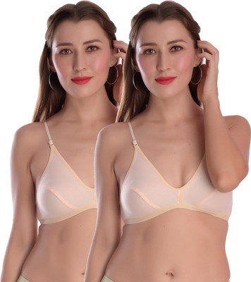 Viral Girl Women T-Shirt Non Padded Bra(Beige)