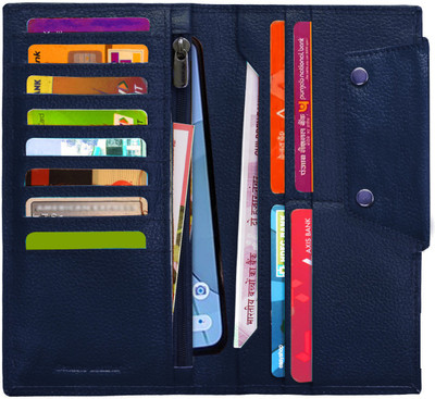 ABYS Genuine Leather Girl's,Purses & Clutches/Women's Wallets/Wallets, Card Cases & Money Organisers 10 Card Holder(Set of 1, Blue)