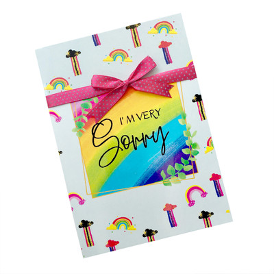 Gaurangi Rainbow Theme Sorry Card For Friend/ Girlfriend/ Boyfriend/ Husband/ Wife Greeting Card(Sky, Pack of 1)