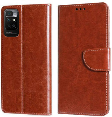 Wynhard Flip Cover for Redmi 10 Prime, Redmi 10 Prime 2022(Brown, Grip Case, Pack of: 1)