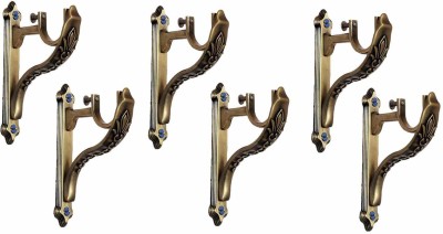 LAMROAR Brown Rod Rail Bracket Metal(Pack of 6)