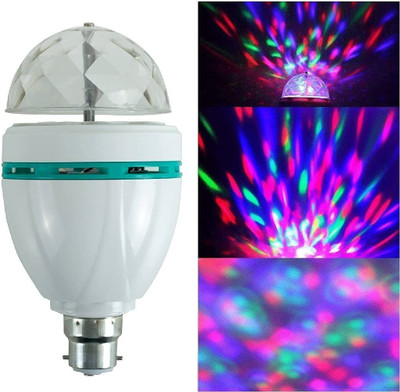 CEELIGHT 360 Degree LED Lamp 3W RGB Projector Crystal Auto Rotating Color Changing Lamp Single Disco Ball(Ball Diameter: 9 cm)