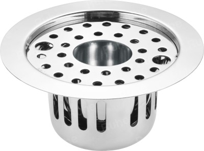 RUHE Floor Stainless Steel Push Down Strainer(14 cm Set of 1)