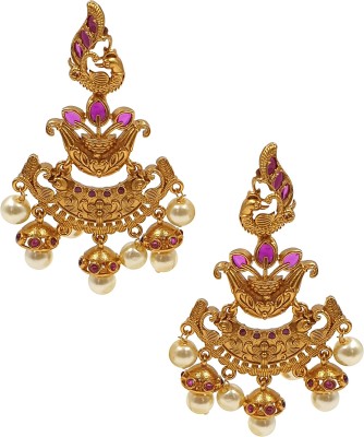 Vibha collections Chandbali Earrings Ruby Copper Jhumki Earring